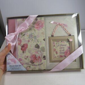 Journal & Pic Frame Boxed Gift Set "A Friend Loves at All Times" NEW